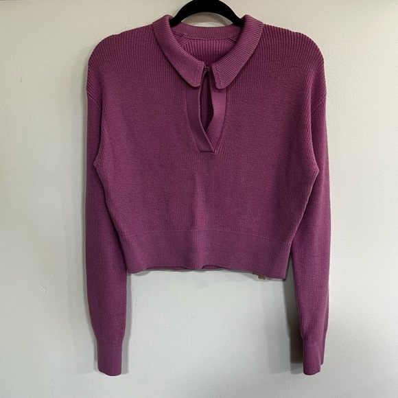 Lululemon Collared Merino Wool Blend Sweater in Dahlia Mauve - Picture 6 of 16